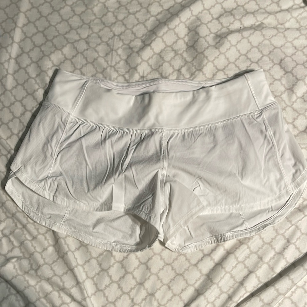 Lululemon white speed up shorts
